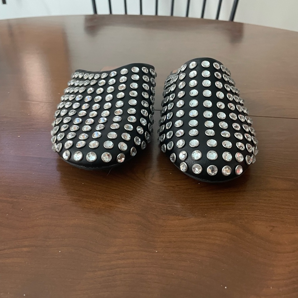 Steve Madden Black Studded Mules